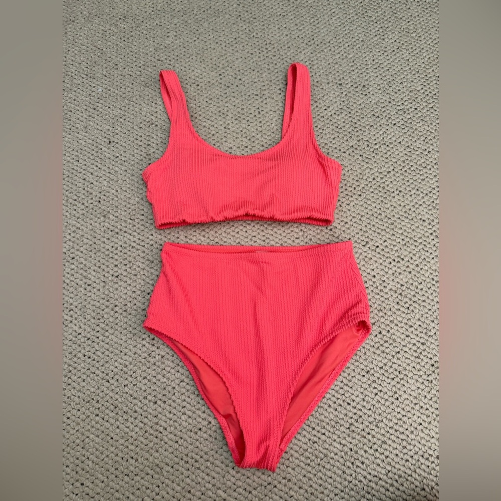 High-Waisted Ribbed Bikini two piece